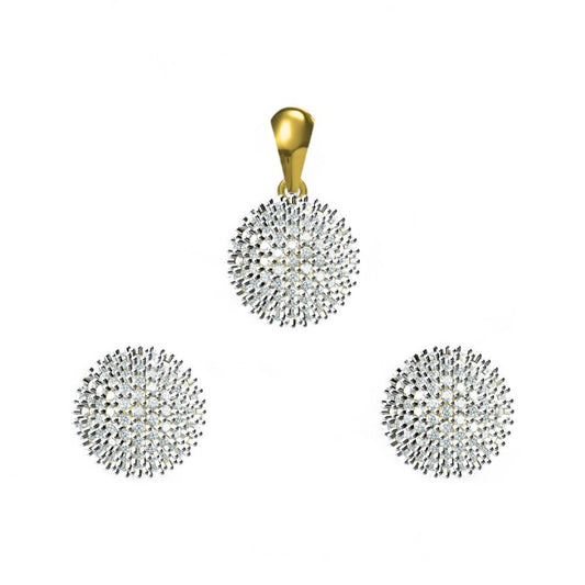 Diamond Cluster Pendant and Earrings Set