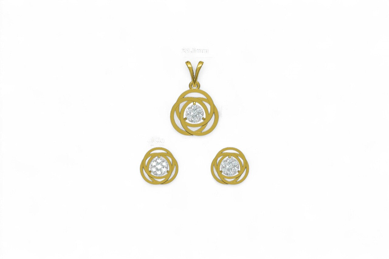 Modern Spiral Diamond Pendant
