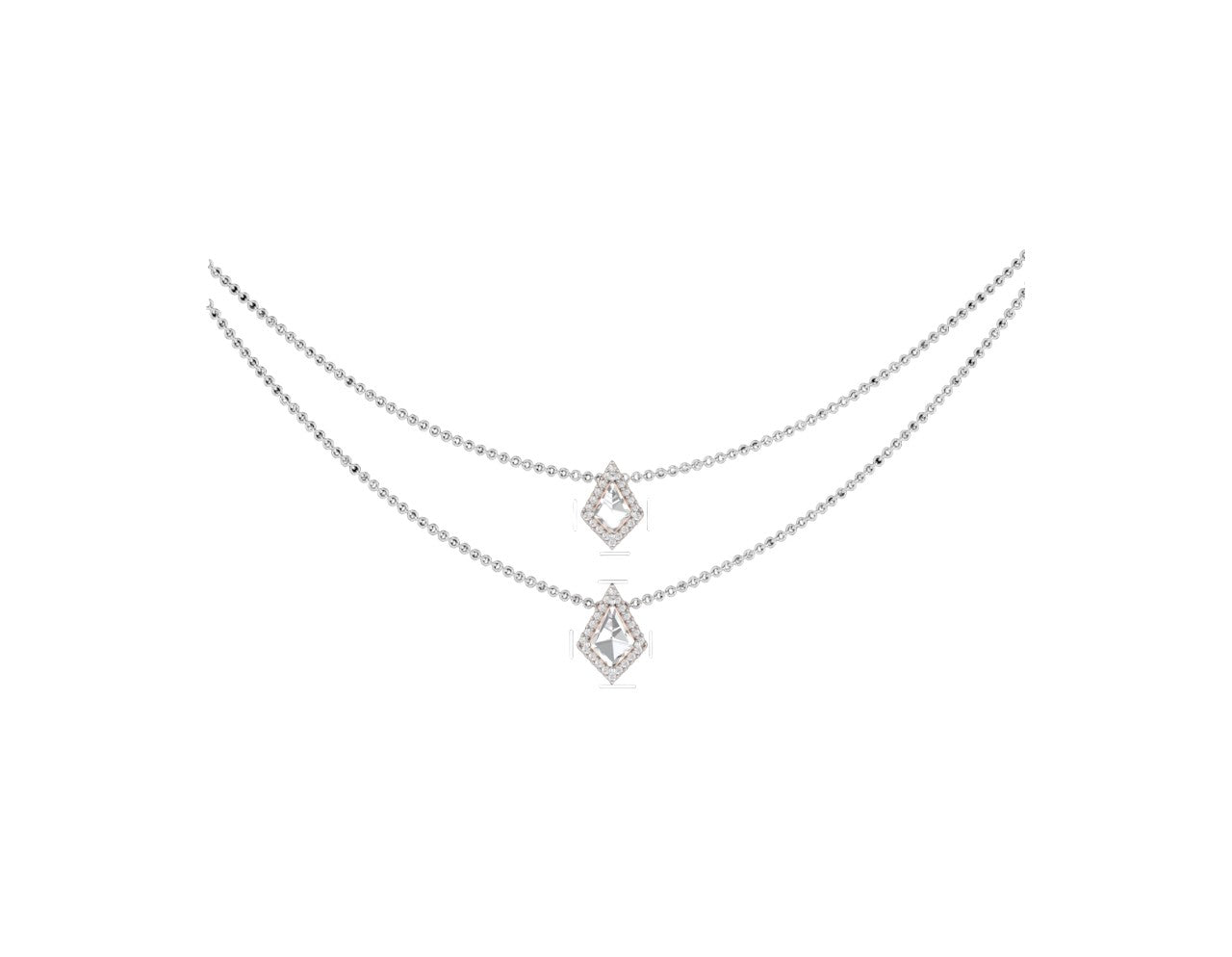 Geometric Halo Diamond Pendant