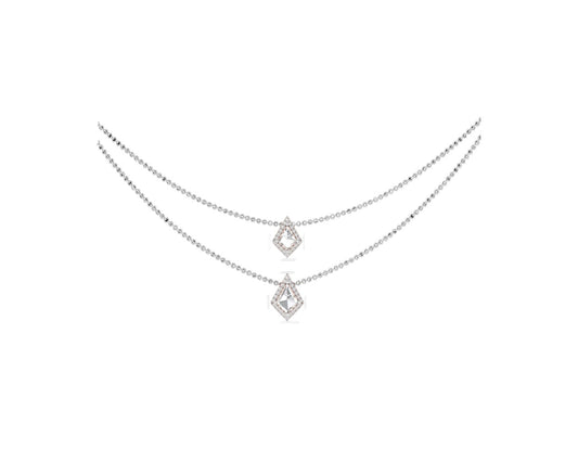 Geometric Halo Diamond Pendant