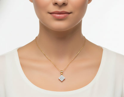 Square Cluster Diamond Pendant