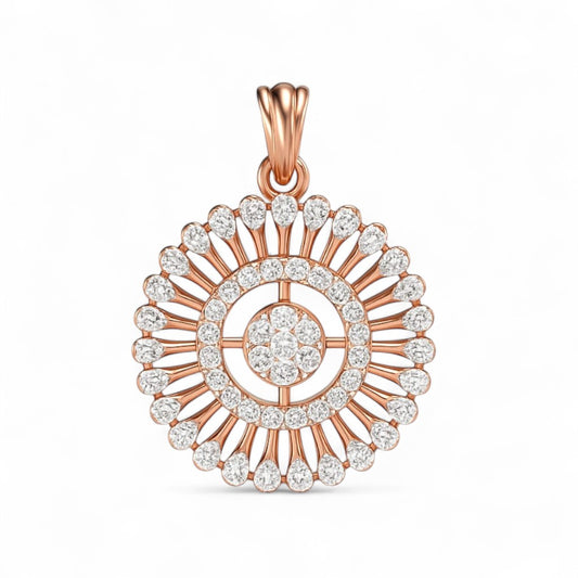 Radiant Round Diamond Sunburst Pendant