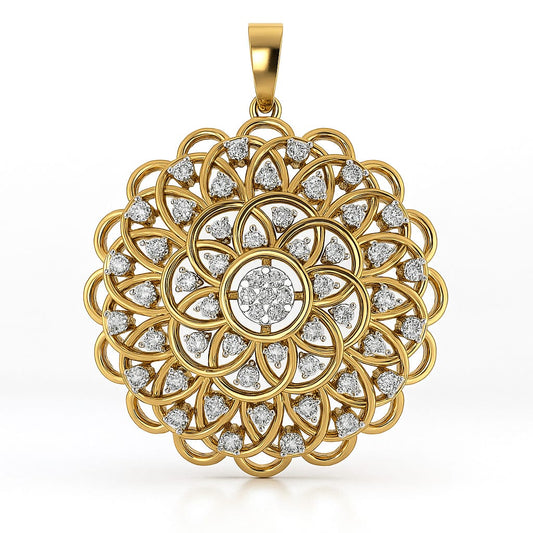 Royal Floral Cluster Diamond Pendant