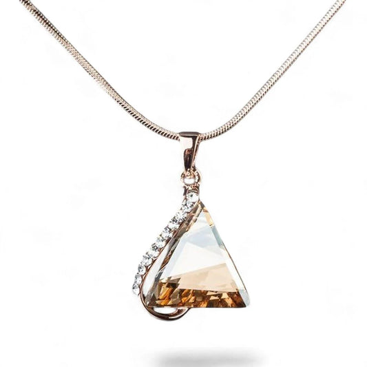 Triangle Champagne Crystal Pendant