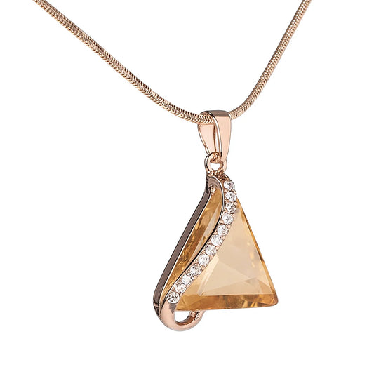 Triangle Champagne Crystal Pendant