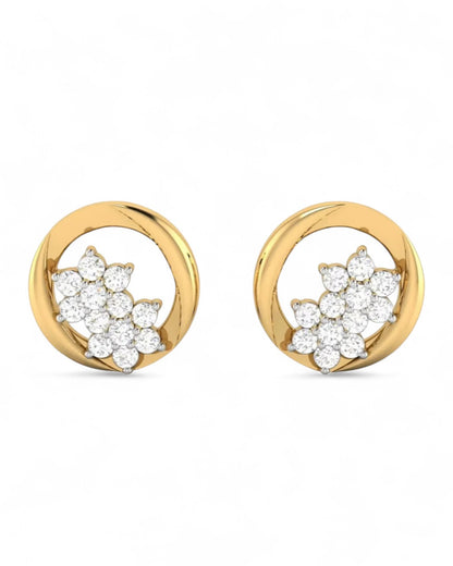 Floral Cluster Circle Stud