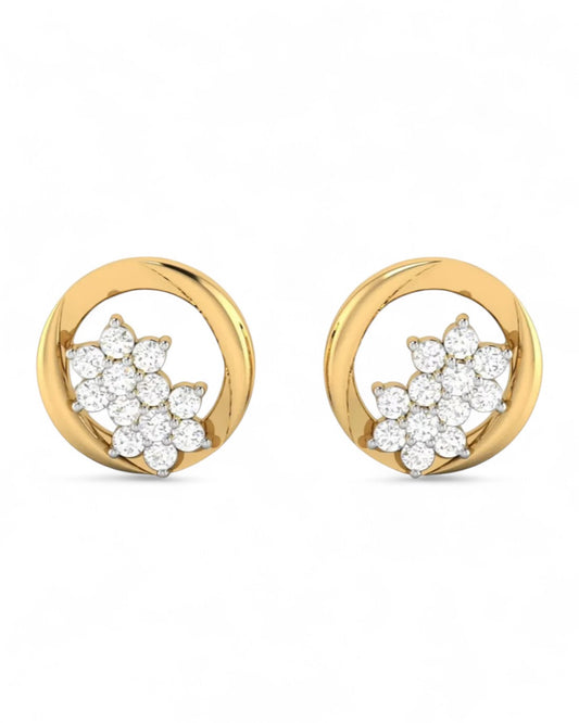 Floral Cluster Circle Stud