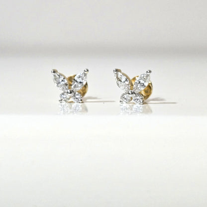 Mini Solitaire Diamond Wings Stud Earrings