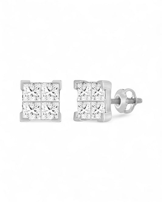 Diamond Matrix Stud Earrings