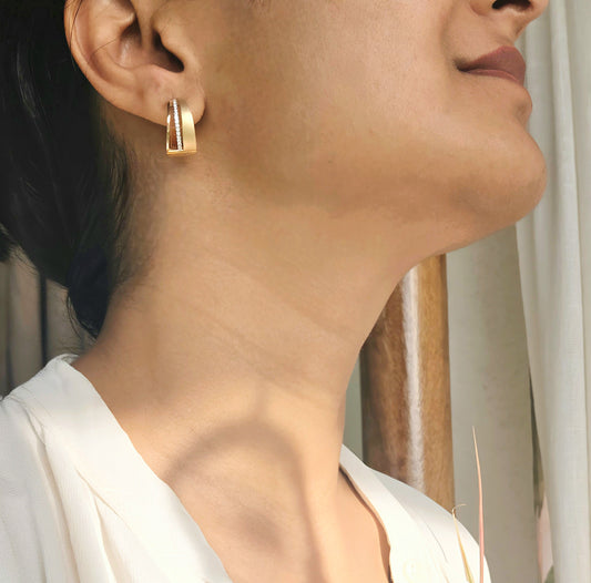 Dual finish Silenced Gold Fusion Hoops