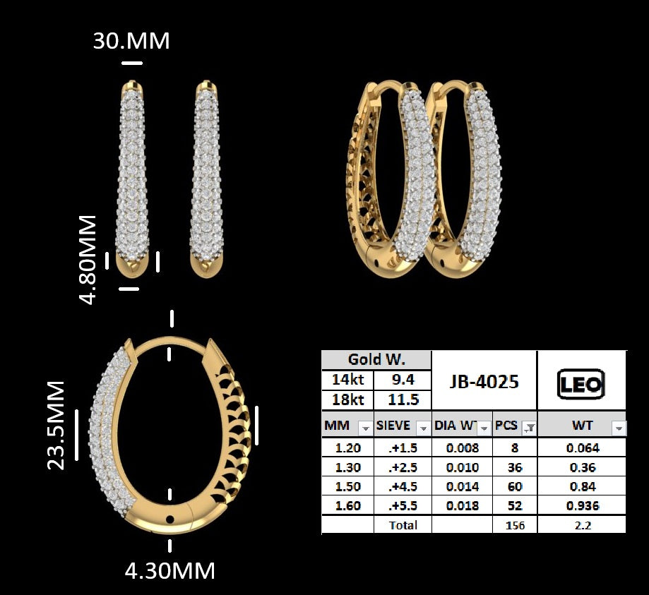 The Luminary Pavé Arch Diamond Hoop Earrings