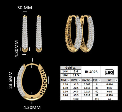 The Luminary Pavé Arch Diamond Hoop Earrings