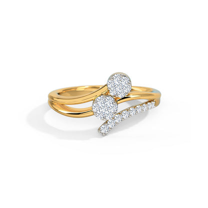 Designer Split Twin Floral Diamond Ring