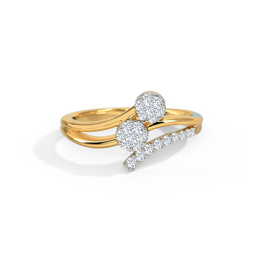 Designer Split Twin Floral Diamond Ring