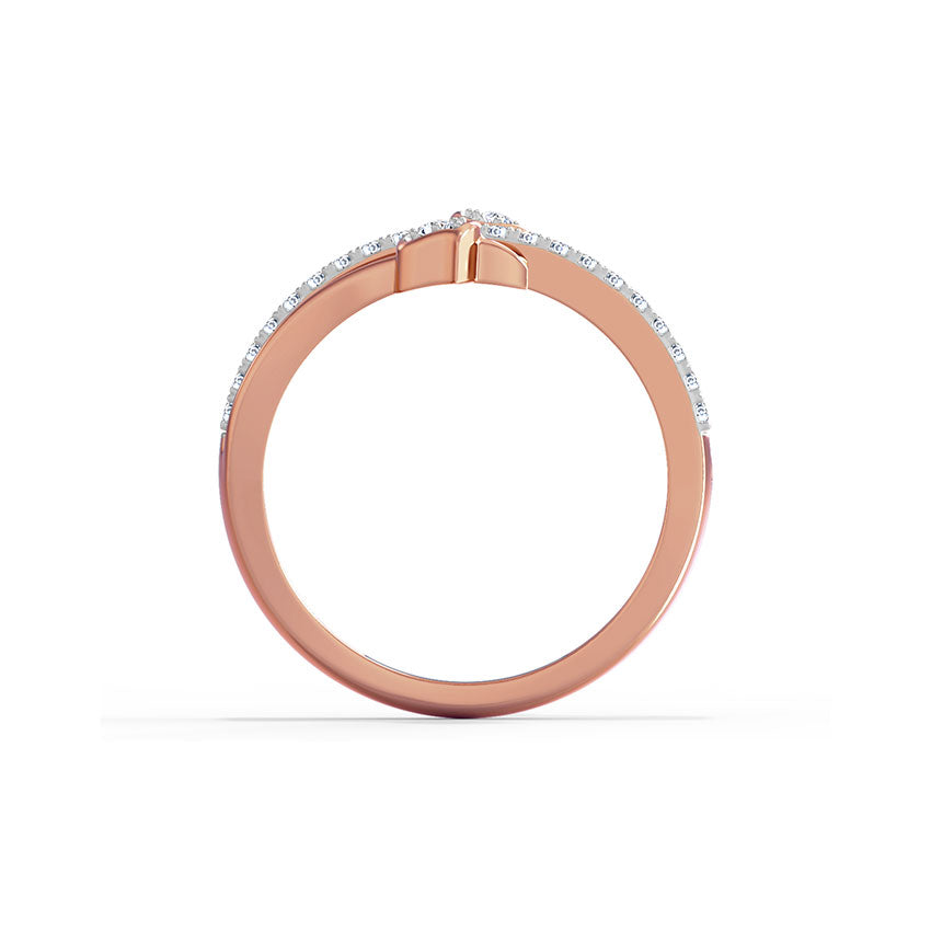 Leaf Inspired Dual Band Diamond Ring