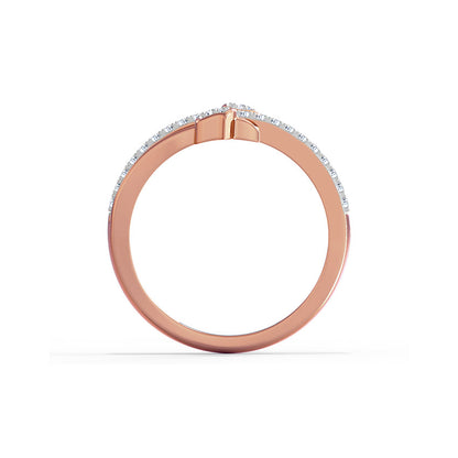Leaf Inspired Dual Band Diamond Ring