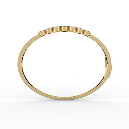 Elegant Floral Cluster Design Diamond Bangle Bracelet