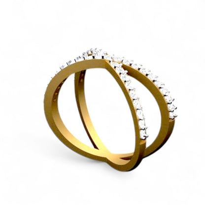 Stylish Criss-Cross Diamond Ring