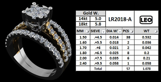 Dual Band Cluster Diamond Engagement Ring