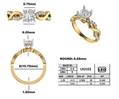 Twisted Shank Solitaire Ring