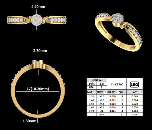 Petite Floral Diamond Ring