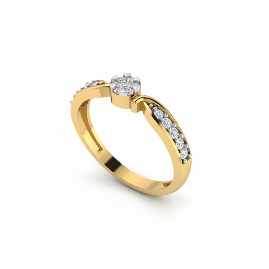 Petite Floral Diamond Ring