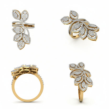 Grand Leaf Diamond Statement Ring