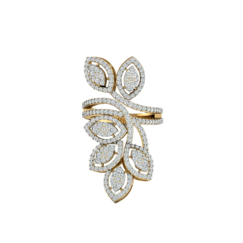 Grand Leaf Diamond Statement Ring