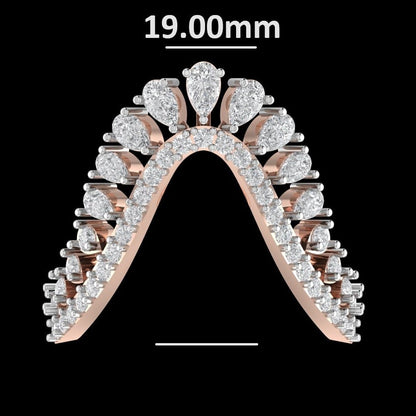 V Shaped Diamond Crown Band Ring