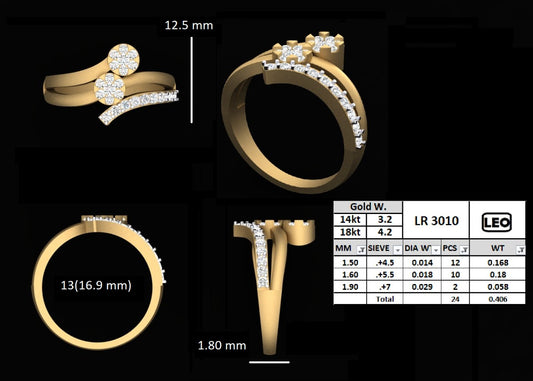 Twin Bloom Diamond Ring