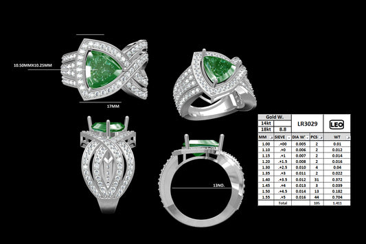 Emerald Illusion Designer Ring