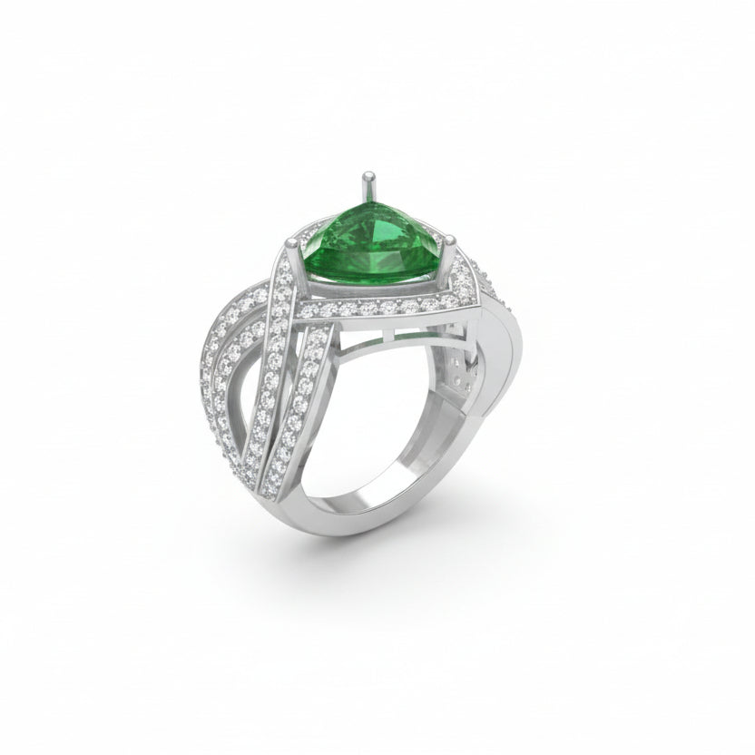Emerald Illusion Designer Ring