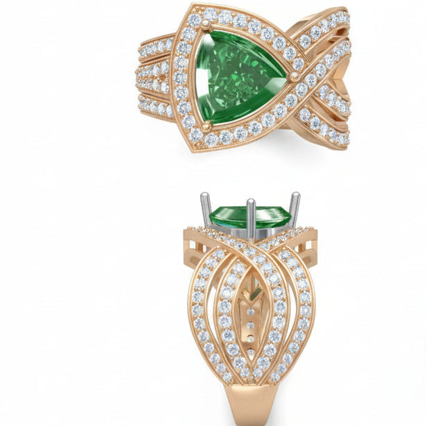Emerald Illusion Designer Ring