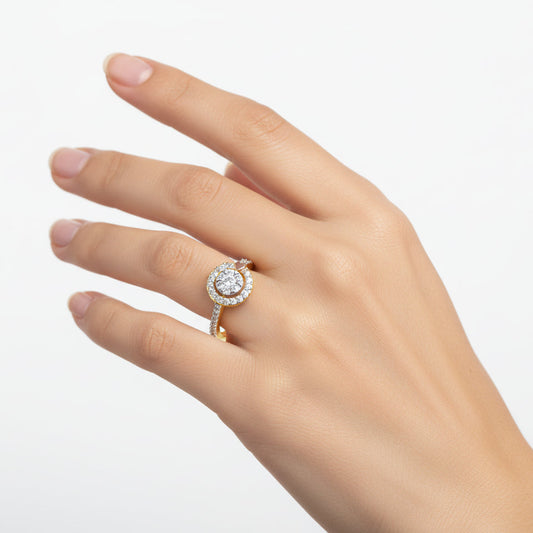 Petal Heart Halo Ring