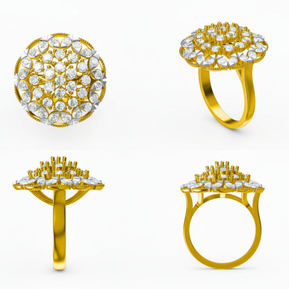 Grand Cluster Diamond Cocktail Ring