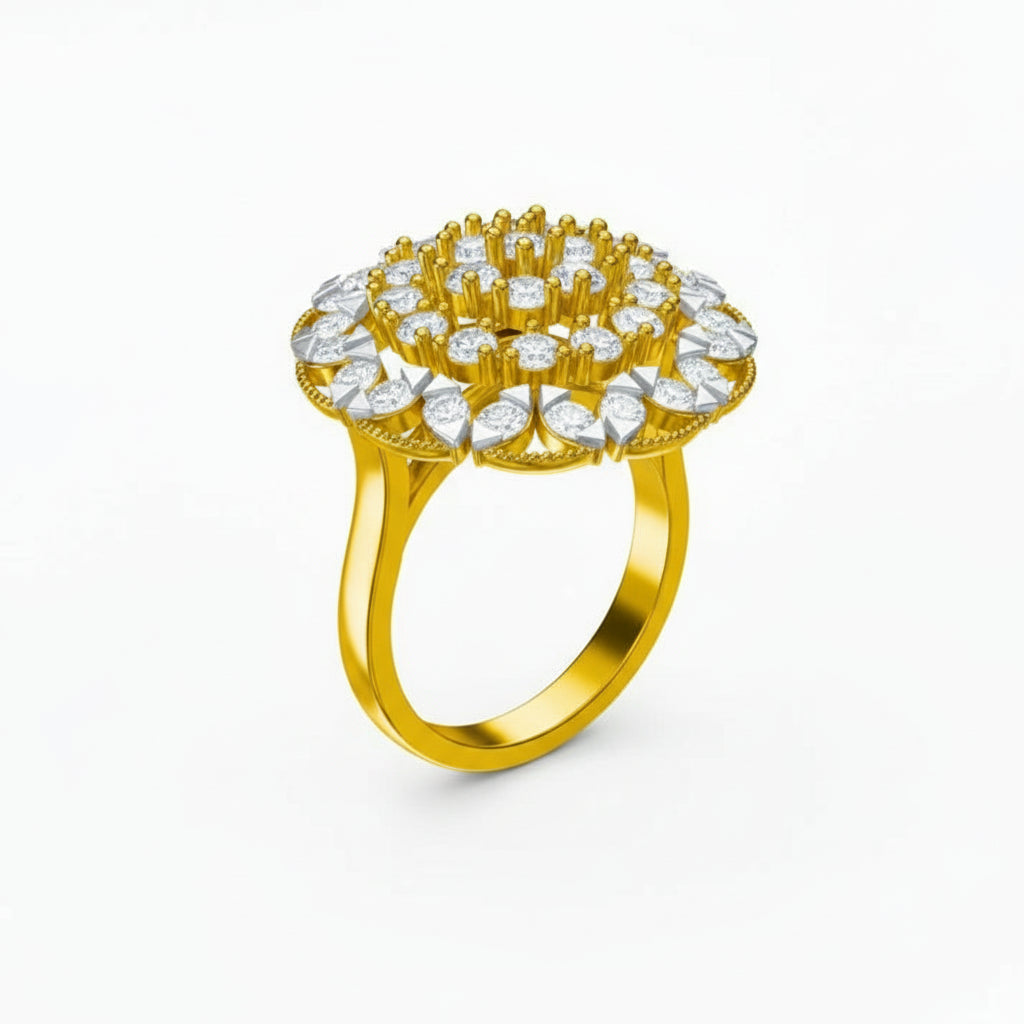 Grand Cluster Diamond Cocktail Ring