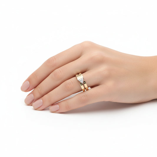 Modern Edge Triangle Ring