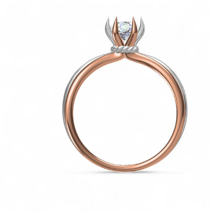 Twisted Dual Tone Solitaire Ring