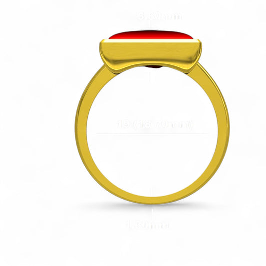 Bold Red Triangle Solitaire Ring