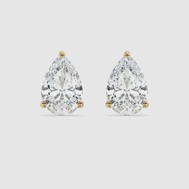 Timeless Pear-Cut Diamond Pendant and Earring Set