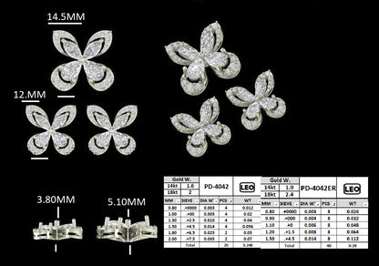 Designer butterfly flaps stud earrings with pendant