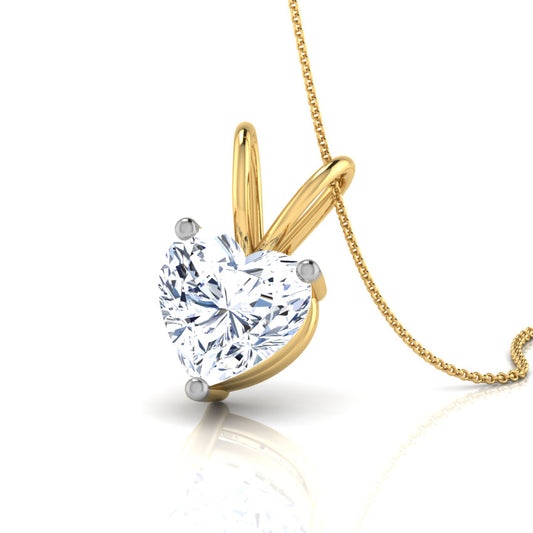 Heart solitaire pendant