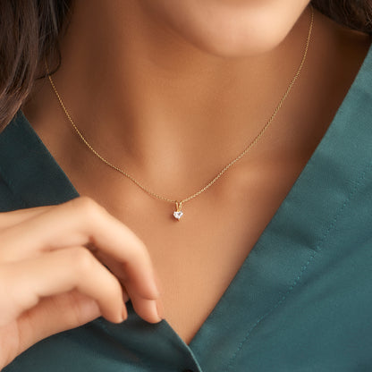 Heart Solitaire Pendant