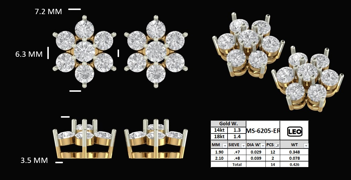Floral Solstice Diamond Mangalsutra and Earring Set