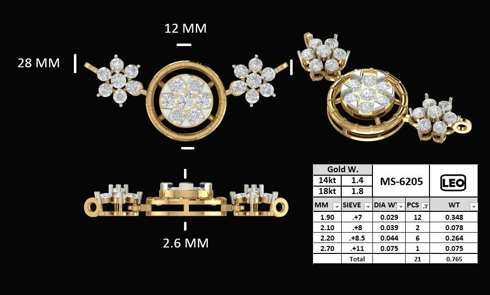 Floral Solstice Diamond Mangalsutra and Earring Set