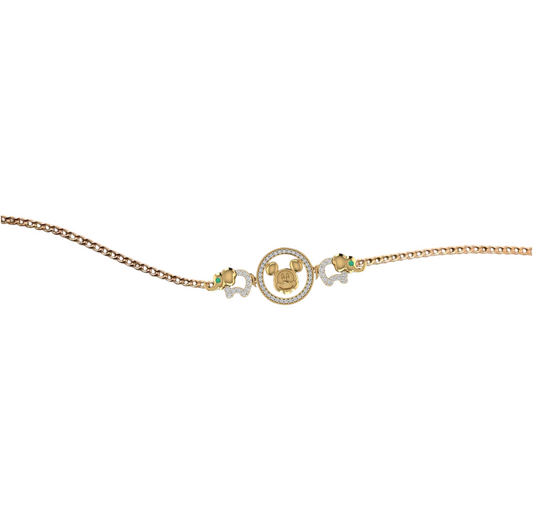 Mickey Gold and Diamond Kids Chain bracelet