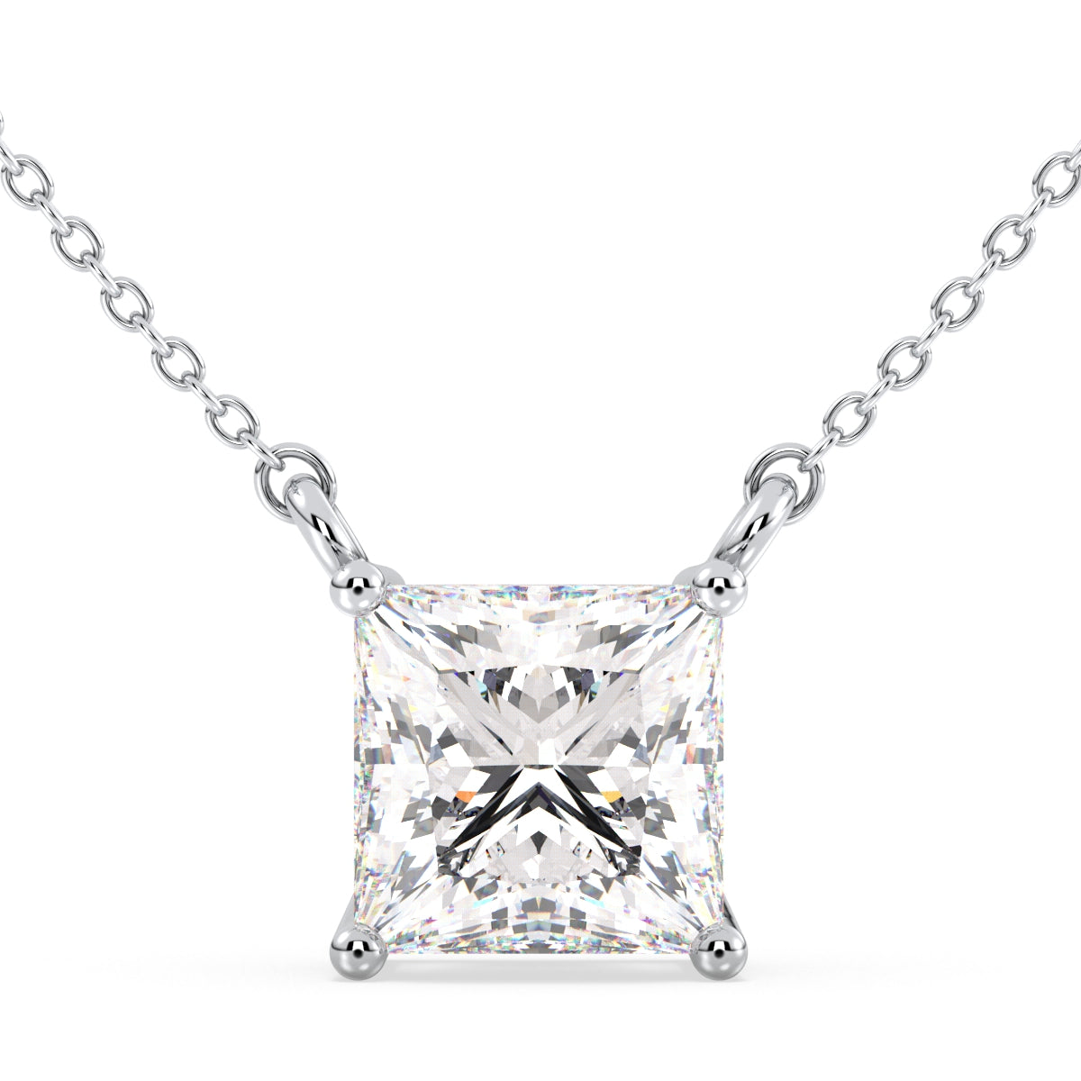 Princess Cut Solitaire Diamond Pendant
