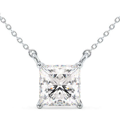 Princess Cut Solitaire Diamond Pendant
