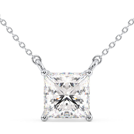Princess Cut Solitaire Diamond Pendant
