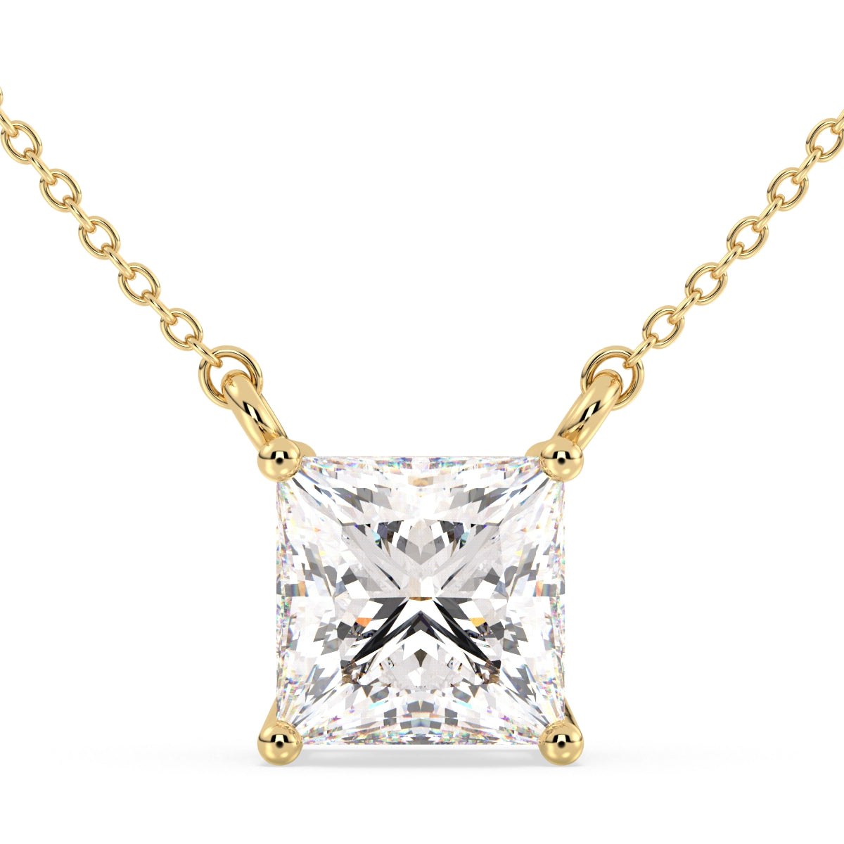 Princess Cut Solitaire Diamond Pendant